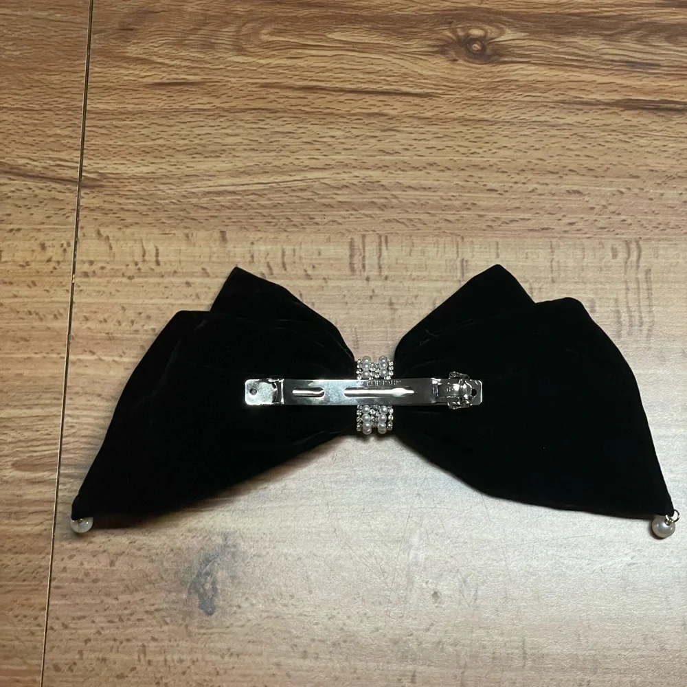 Oversized Red Velvet Bow French Barrette Hair Clip